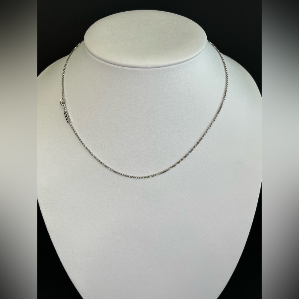 Chopard 18k White Gold 1.5 mm Rolo Link Chain 17" Long